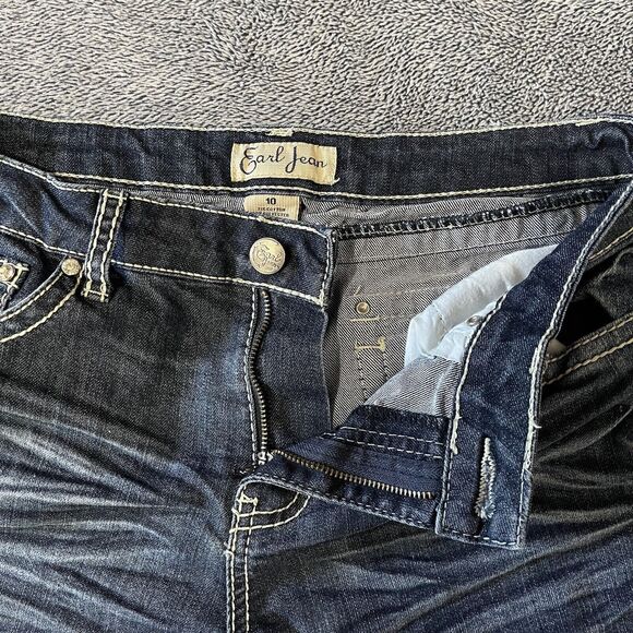 EARL WOMENS JEANS Sz 10 Bootcut Flare Stretch Denim Jeans Bling Rhinestone - Picture 5 of 10